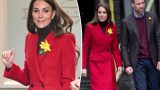 Kate middleton celebra il giorno di san davide con un elegante cappotto rosso in onore della bandiera del wales