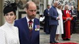 Migliori foto della presenza di prince william, princess kate e re charles al servizio del ve day