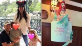 Lilibet festeggia il compleanno con una torta di ariel nella visita segreta a disneyland