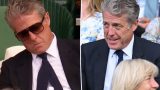 Hugh grant criticato per aver dormito nella royal box a wimbledon