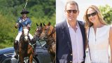 Prince William sostenuto da Peter Phillips e la fidanzata Harriet alla partita di polo